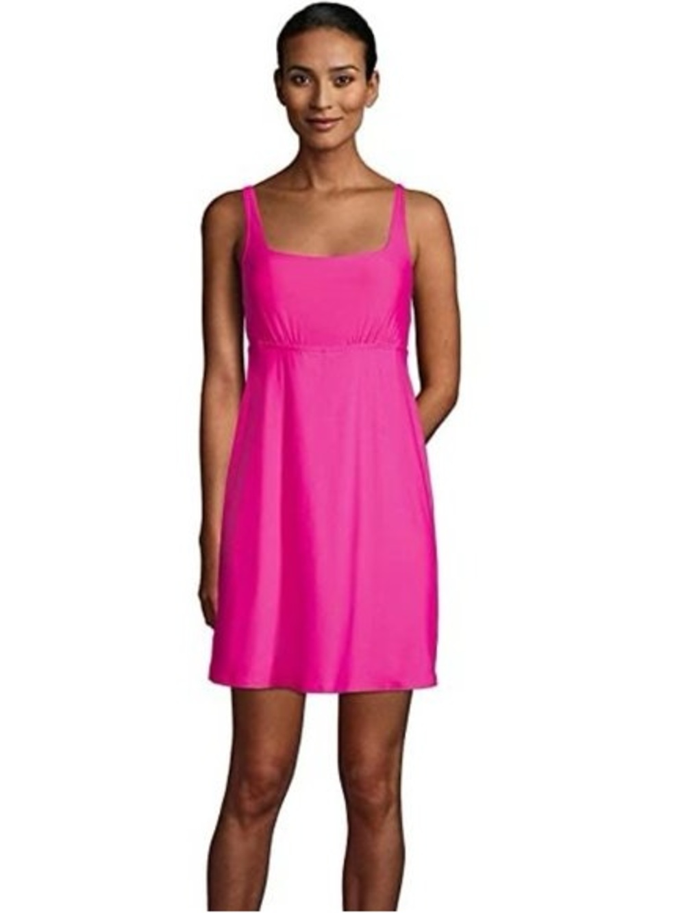 Lands' End Hot Pink One-Piece Swim Dress